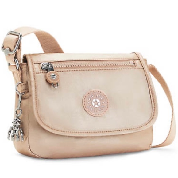 NWT Kipling Sabian Mini Crossbody Bag Metallic Rose Gold 7.75''x 5.75'' X 3.25” - Picture 2 of 12